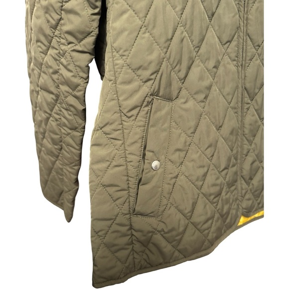 Lands' End Women's Quilted Bomber Jacket in Olive - Picture 3 of 5